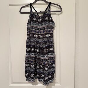 Bohemian Elephant Print Dress